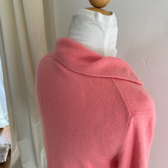 Pink Coral Cashmere Collared Sweater M - Picture 5 of 7